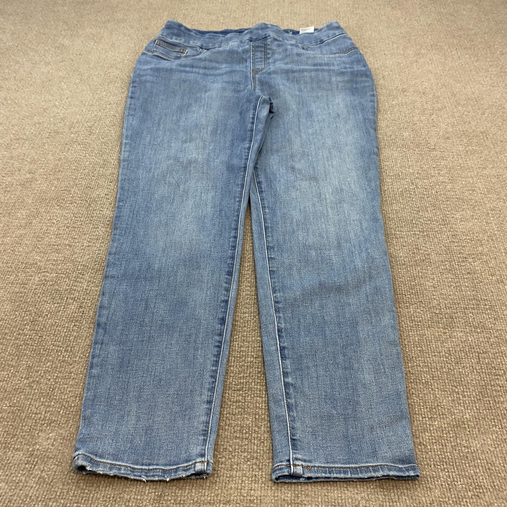 Chicos Jegging Ankle Jeans Womens 10R Blue Med Wash High Rise Stretch Denim